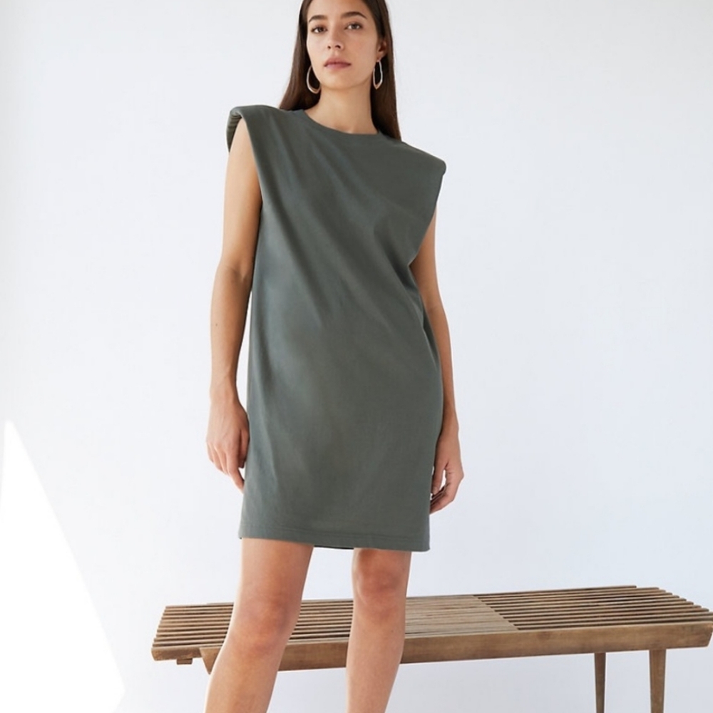 Aritzia Babaton Shoulder Pad Dress Sagesse Green Size S